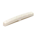 White slotted slanted nut saddle part with five slots for strings.