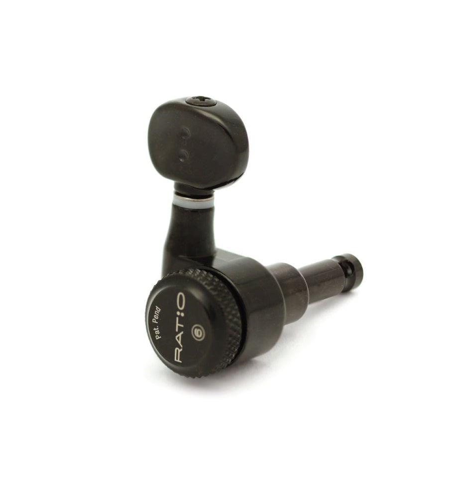 Graph Tech PRL-8731-B0 Ratio Locking Tuned Machine Heads – Electric 6 In Line Classic Black 2 Pin