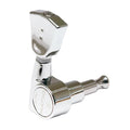 Single chrome metal guitar tuning machine with a rectangular button and 'RATIO' text.
