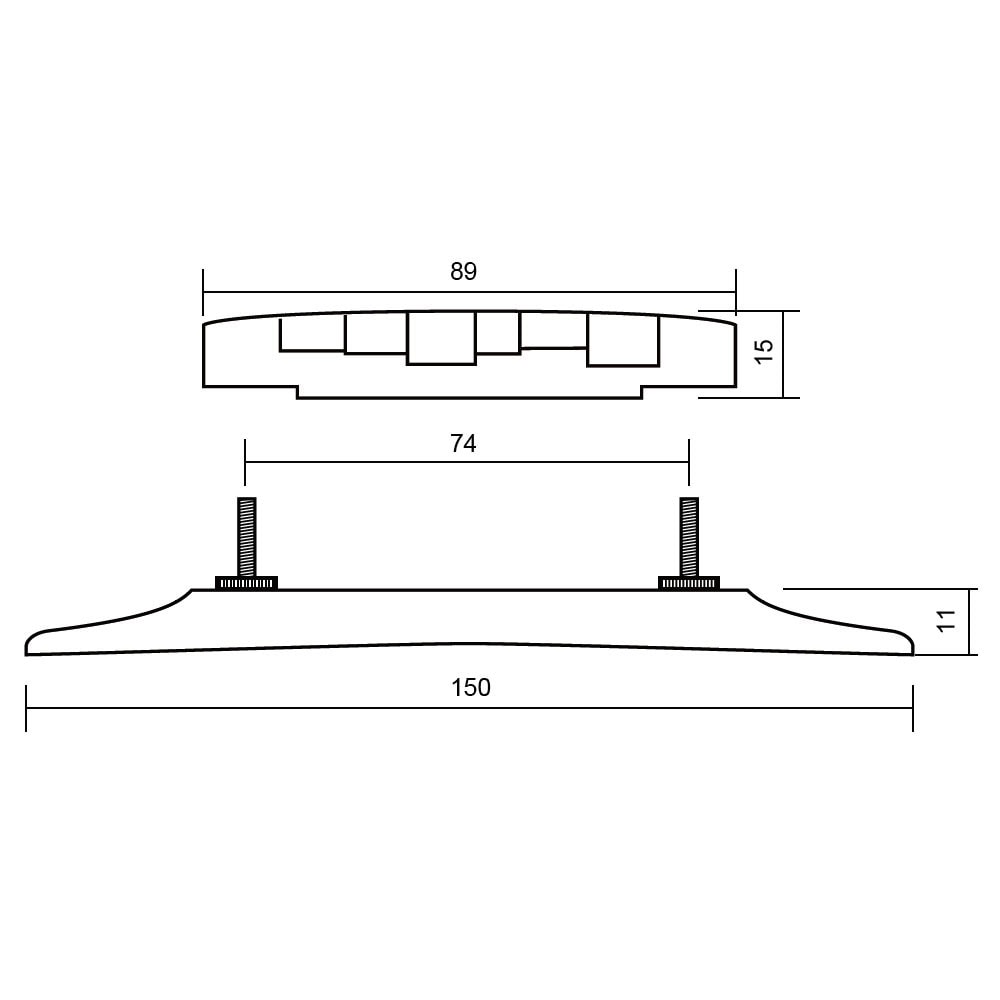 Solo Pro Compensated Acoustic Guitar Bridge, Ebony
