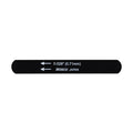 Black metal guitar nut file with white print showing 0.028 inch (0.71 mm) and brand Hosco Japan.