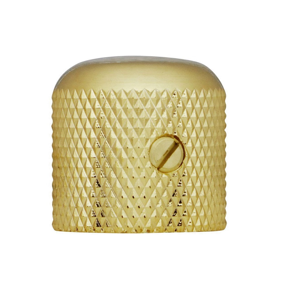 Gold-colored metal knurled knob with a slotted screw for mounting.
