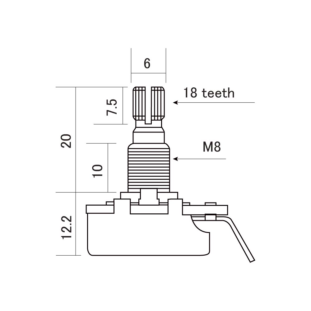 Solo Pro SP25K-B Split Shaft Linear Taper Potentiometer