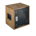 Wood-finished speaker cabinet with a metal grille and BAG END logo on the front.