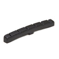 Black curved slotted component with five evenly spaced raised sections on top.
