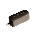 Black rectangular electronic pickup component with attached cable and embossed LR Baggs logo.