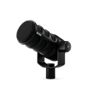 Black Rode microphone with a cylindrical mesh grille and a knob mount on a black background.