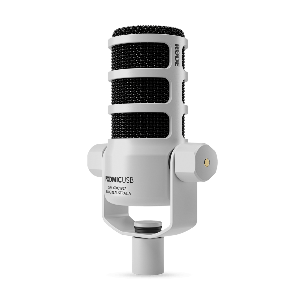 RODE PodMic USB White — Microphone, studio recording microphone body