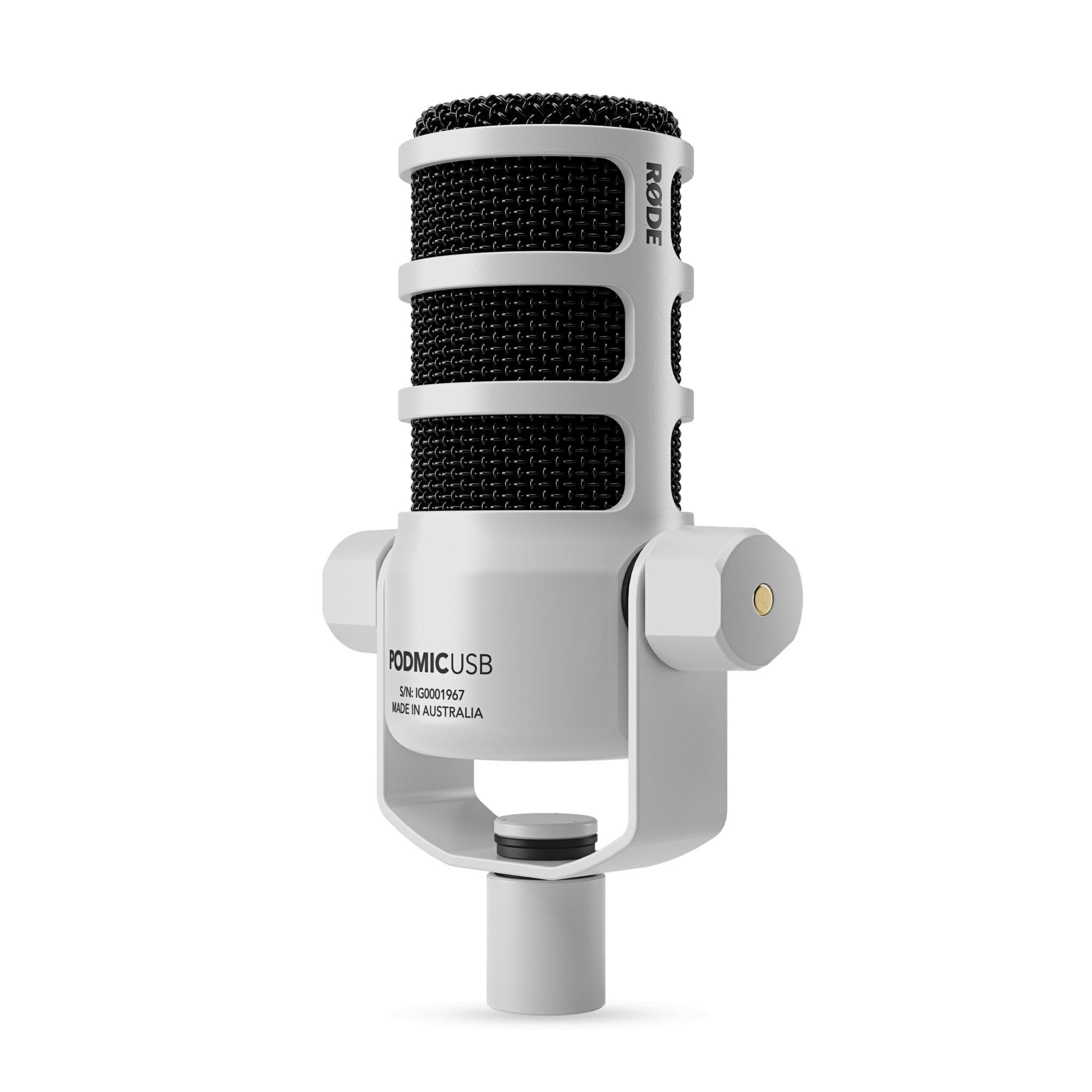 RODE PodMic USB White — Microphone, studio recording microphone body