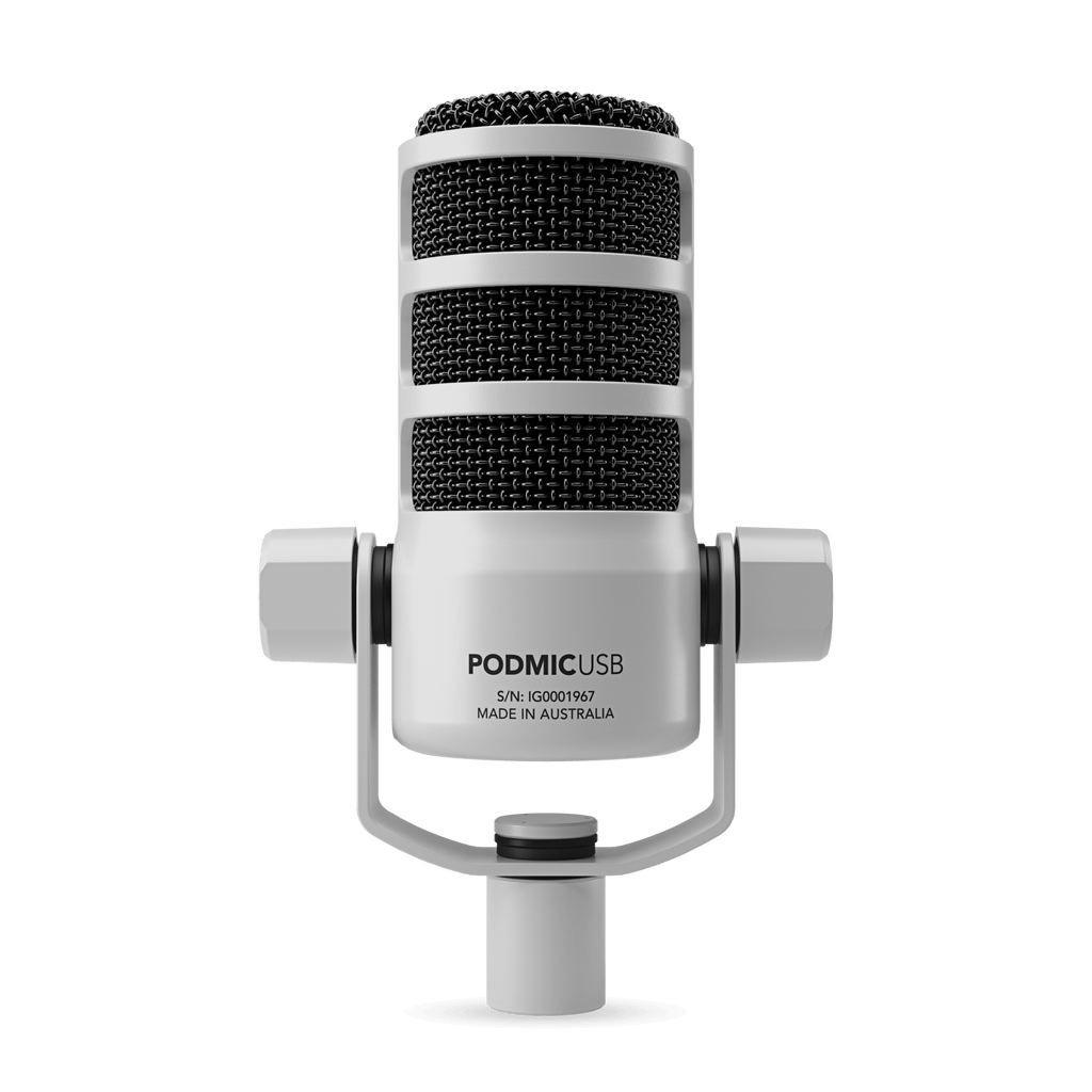RODE PodMic USB White — Microphone, studio recording microphone body