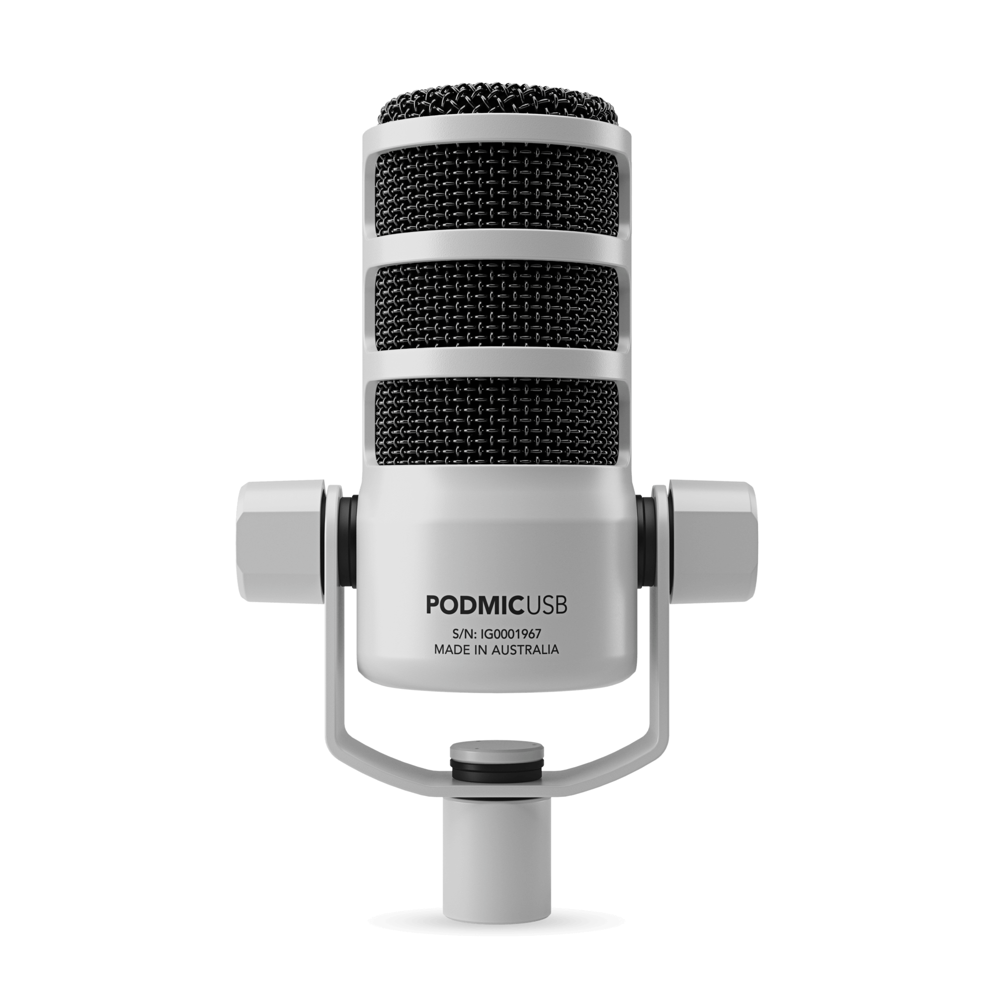 RODE PodMic USB White — Microphone, studio recording microphone body
