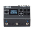 Black Boss RV-500 reverb effects pedal with screen, knobs, buttons, and footswitches shown from the top.