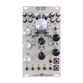 Silver eurorack module with multiple knobs, toggle switch, and 3.5mm jacks labeled with control functions.