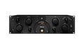 Black audio processor unit with multiple knobs, a VU meter, and illuminated button labeled Venos by SPL.