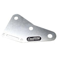 Silver metal plate with multiple holes and an Emerson Custom logo sticker on white background.