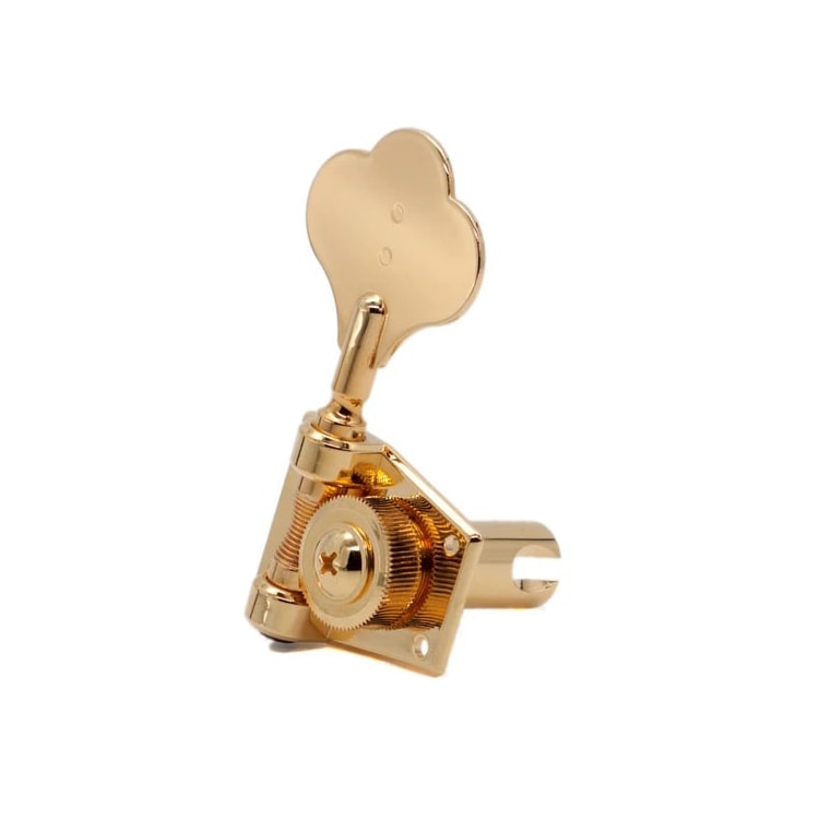 Graph Tech PRB-4401-G0 4 String 4 In Line Bass Ratio Open Back Classic Clover Leaf Button – Gold