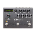 Silver Strymon Timeline guitar effects pedal with knobs, three footswitches, and a digital display showing 705 ms.