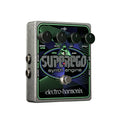Electro-Harmonix Superego synth engine pedal with four knobs, a toggle switch, and multiple 1/4 inch jacks on a metal enclosure.