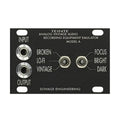 Black panel with two 3.5mm audio jacks and two toggle switches labeled with audio effect settings.
