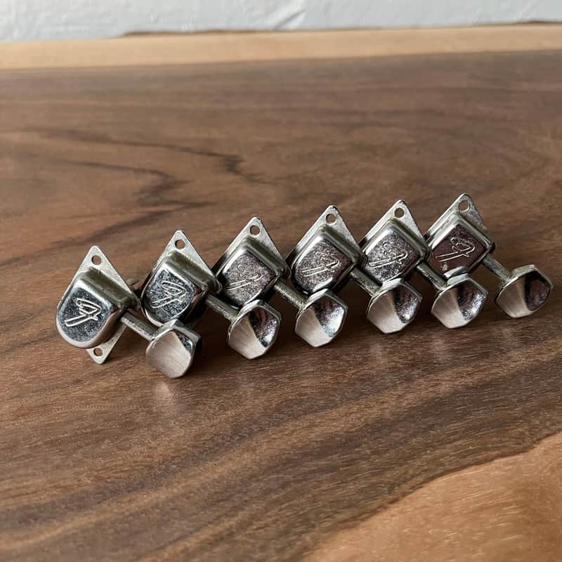 Fender F Logo Tuner Set Vintage Late 60s-70s - Nickel