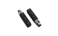 Two black and silver wireless audio system units with XLR connectors and control buttons showing digital channel display.