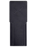 Black textured expression pedal for musical instrument control with an X pattern on the surface.