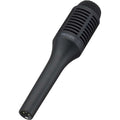 Black shotgun microphone with a metal mesh grill and a 3-pin XLR connector at the handle end.